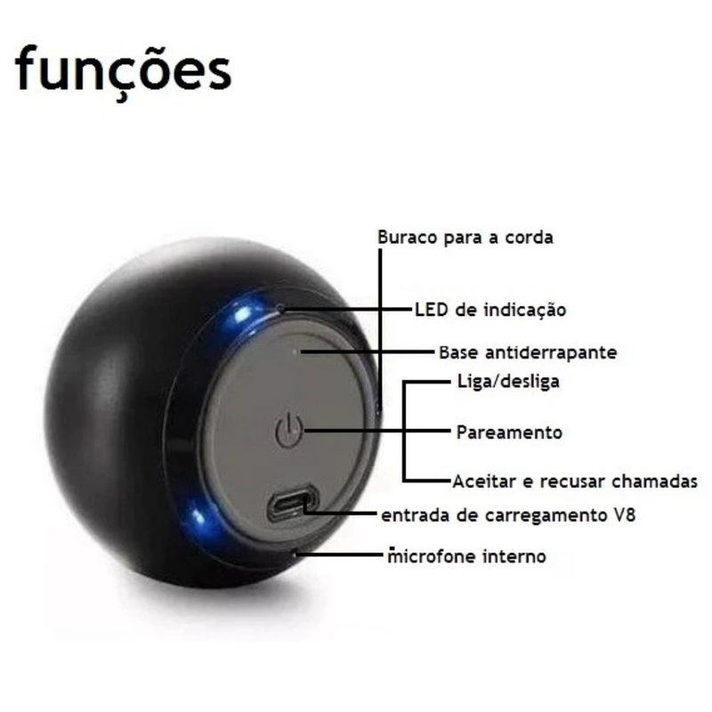 Mini Caixa de Som Bluetooth Função Viva-voz