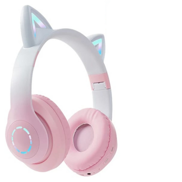 Headphone Orelhas de Gato Bluetooth 5.0 com LEDs RGB