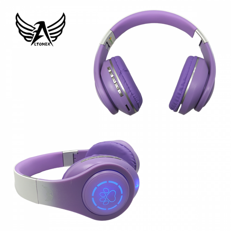 Fone de Ouvido Headphone Bluetooth Sem Fio LED de Pata Altomex