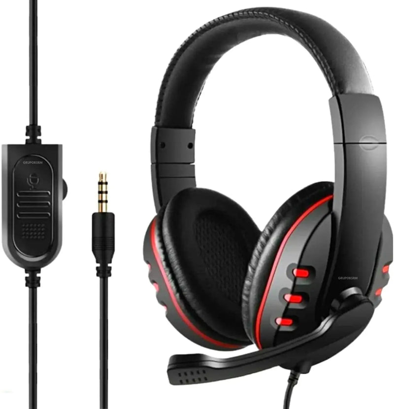 Fone De Ouvido Headphone Gamer P2 Microfone Preto