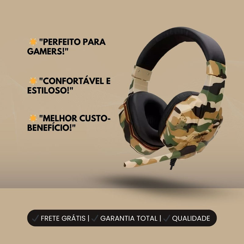 Fone de Ouvido Gamer BM-218 Camuflado