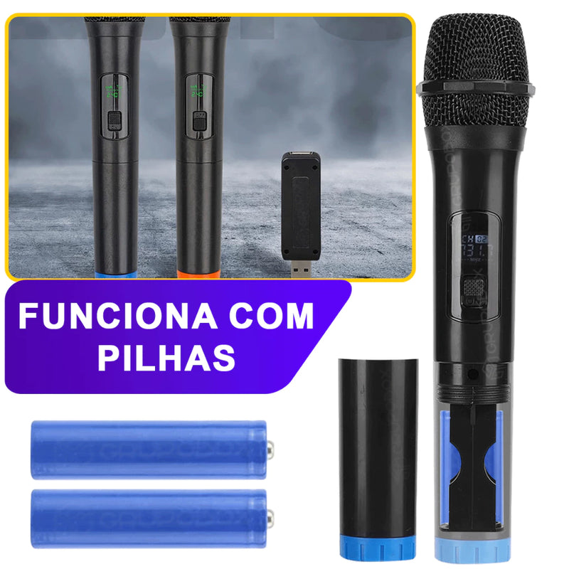 Kit com 2 Microfones Sem Fio NMI-01 Sem Fio