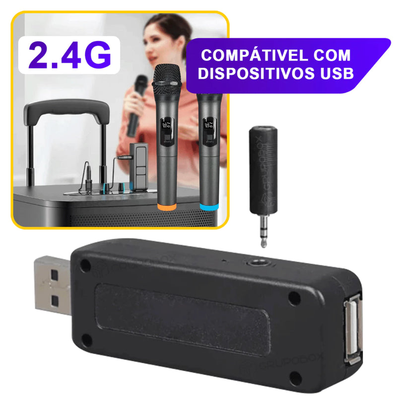 Kit com 2 Microfones Sem Fio NMI-01 Sem Fio