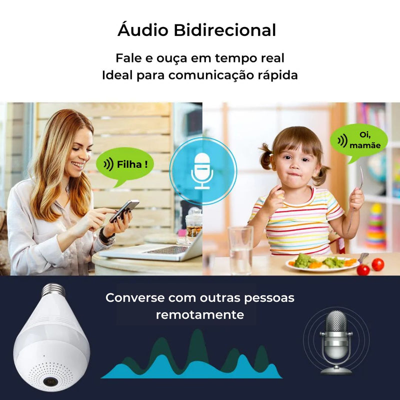 Lâmpada com Câmera de Segurança Discreta e Inteligente