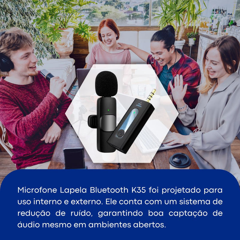 Microfone Lapela Sem Fio Bluetooth