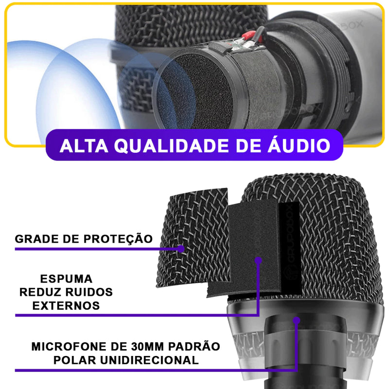 Kit com 2 Microfones Sem Fio NMI-01 Sem Fio